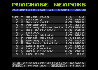 Shopping defensives screen.