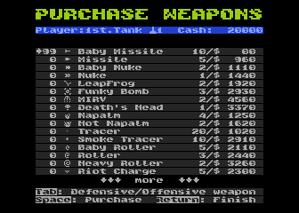 Shopping offensives screen.
